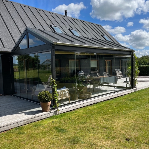 antrazitgrå skydedør