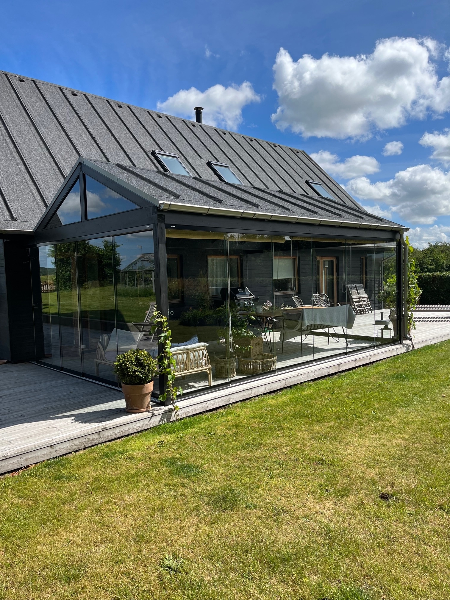 antrazitgrå skydedør